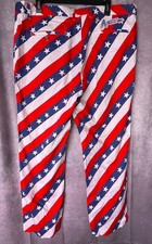 Royal & Awesome Pars & Stripes USA Flag Golf Trousers Men 34x30 Stars