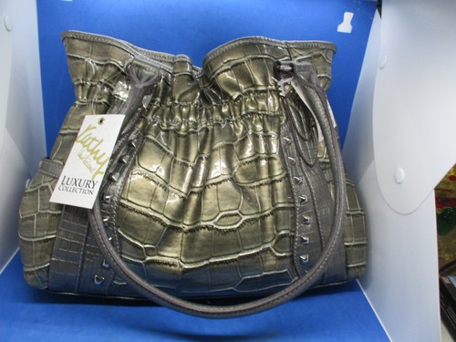 Kathy van zeeland pewter croco - pewter,