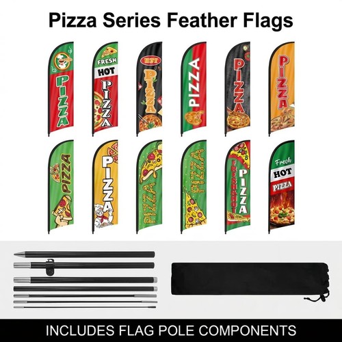 2ft pizza feather - 8.2ft, pole