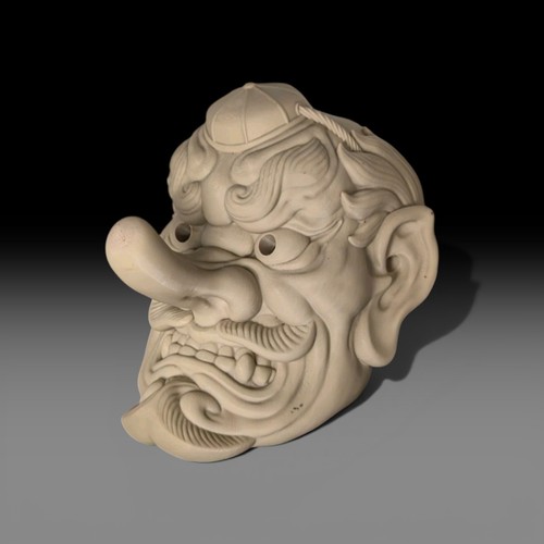 Japanese tengu mask printed - japanese,