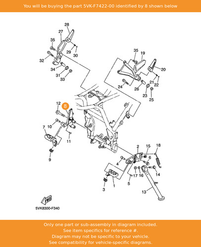 Yamaha bracket footrest 2 - yamaha, bracket,