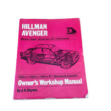 EARLY EDITION HAYNES HILLMAN AVENGER OWNERS WORKSHOP MANUAL 1970 ONWARDS