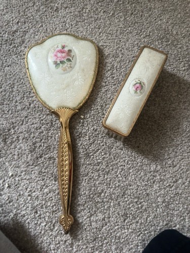 Vintage mirror and brush set - vintage,