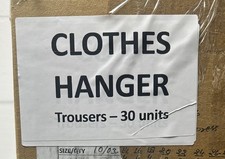 Clothes Hangers Box of 30 Trouser Skirt plastic Ex-High Street Brands Adult