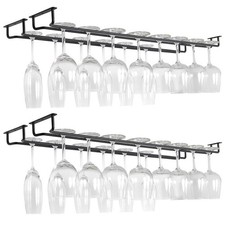 4PCS Hanging Wine Glass Holder Cup Hanger Cabinet and Bar Storage Rack 40cm