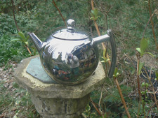 Deco Style Teapot Chrome With