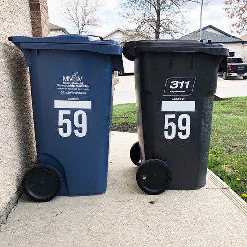 Wheelie bin number decals - number, for