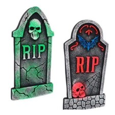 Boland RIP Neon Skull Tombstone Halloween Party Decoration