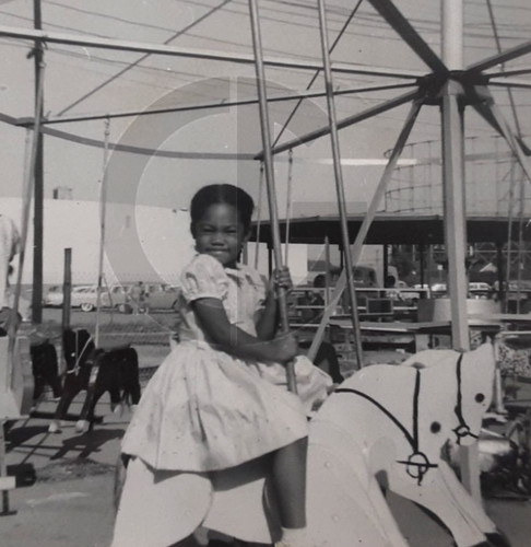 Girl merry round horse - girl, merry-go-round