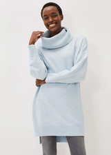 Brand New Phase Eight Palmer Cowl Neck  Jumper Dress in Pale Blue £95 6-18