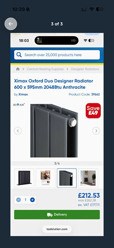 Designer radiator off 1800 - 3,