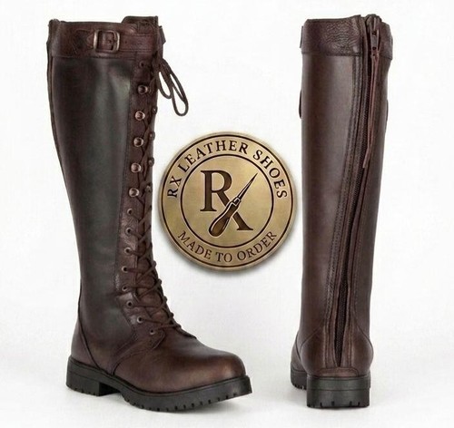 Dark brown leather lace - brown, lace-up