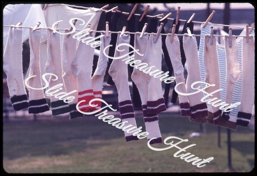 Clothes line tube socks - clothes, pins