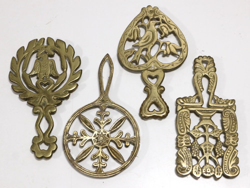 Vintage brass trivets made - vintage, in
