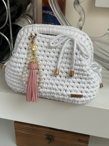 White crochet handmade - white, bag