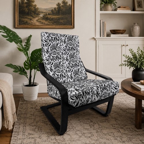 Black and monochrome rocker - black,