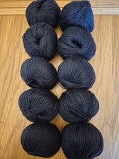 10 X 50G BALLS ROWAN SOFT YAK  COTTON/YAK DK IN BLACK SH250