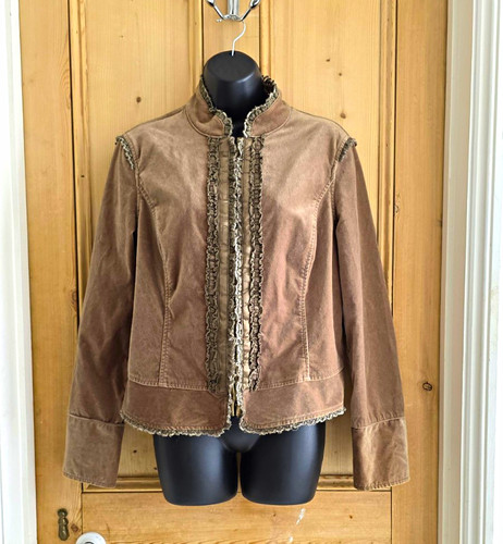 Monsoon brown velvet military - brown,