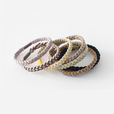 5 Pcs Multi-Colour Hair Bands Plaited Elasticated Hair Ties Bobbles
