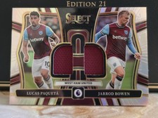 Jarrod Bowen Lucas Paqueta West Ham Panini Select 24-25 Dual Patch Swatch Silver