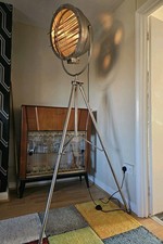 Very Large 20" Nautical Searchlight Tripod Floor Lamp