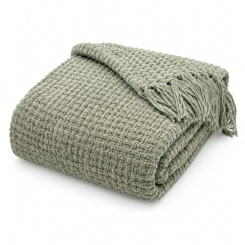 Box stitch chenille throw - chenille,