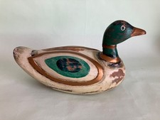Vintage Handcrafted/Painted Wooden Duck Figurine Decor