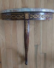 Louis XVI style demi-lune console table. Wall Mounted Marble Top. 