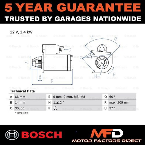 Starter motor bosch fits - starter,