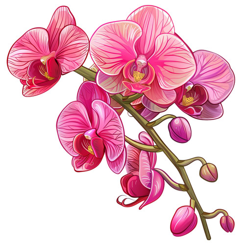 Wall decal sticker pink orchid - wall,