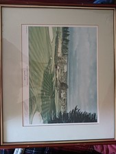 Two framed signed Graeme W. Baxter BEM Golf course prints