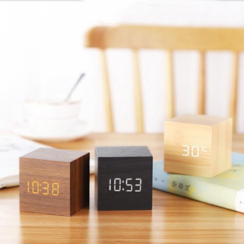 New digital wooden led alarm - new,