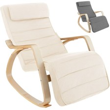 Modern Rocking Chair | Swaying wooden armchair recliner for nursing & gaming