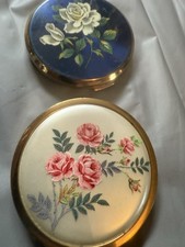 Two Vintage Floral design Stratton Powder Compact With Mirror