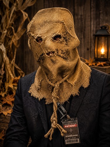 Scarecrow mask with badge - scarecrow,