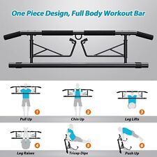 No-Drill-Required Door-Frame Pull-Up Bar: Chin-Up Bar for Home Gym Padded Handle
