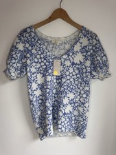 Boden Floral Blue And White