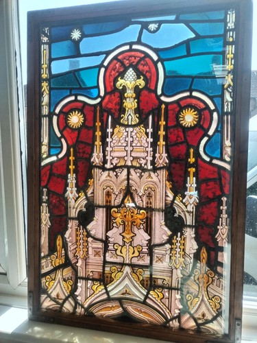 Antique church stained glass - church,