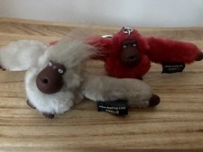 Kipling Monkey’s TWO x Key Rings Names Camille & Amelie 5cm Great Condition