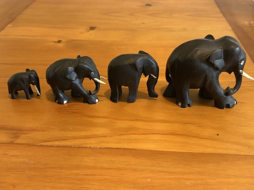 Set vintage hand carved - of, 4