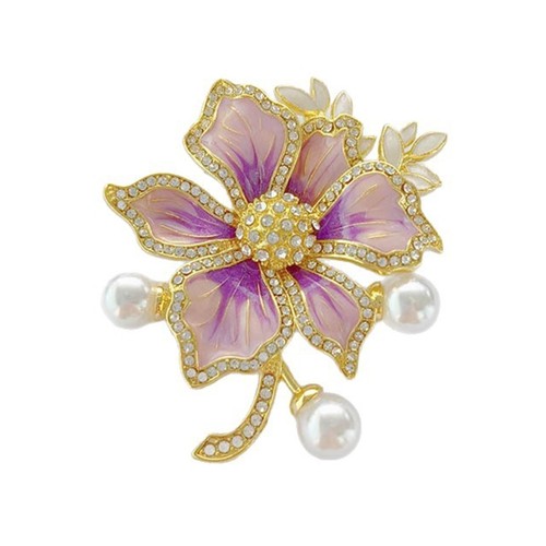 Dateless purple floral brooch - dateless,