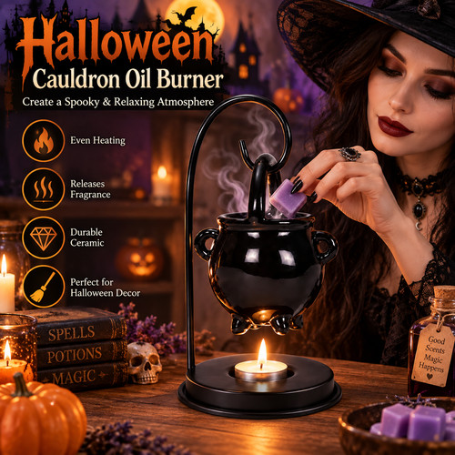 Black hanging cauldron oil - hanging,