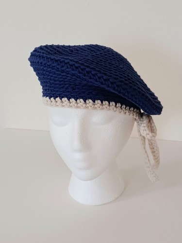 Navy white french hand - french, knitted