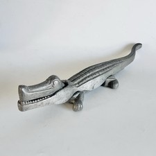 Vintage Large Cast metal Crocodile Nutcracker Table Sculpture, Modernist Form