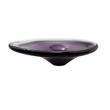 Vintage 1960s Studio Art Glass Bowl Purple MCM Scandinavian Biomorphic