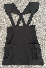 Madam Butterfly black pinafore dress with pockets and side hidden zip size S