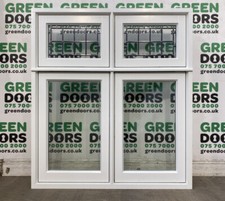 WOODEN CASEMENT WINDOW EXTERNAL NEW WHITE WOOD DOUBLE GLAZED LEADED GLASS