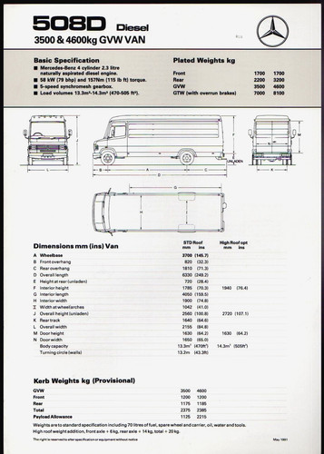 Mercedes benz 508d van - 508d,