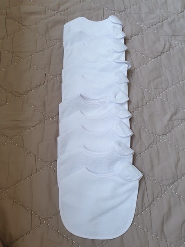 10x white baby bibs with