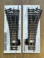 Vintage Hornby R612 R613 LH RH Points + Switch 00 Gauge Steel Made in Austria